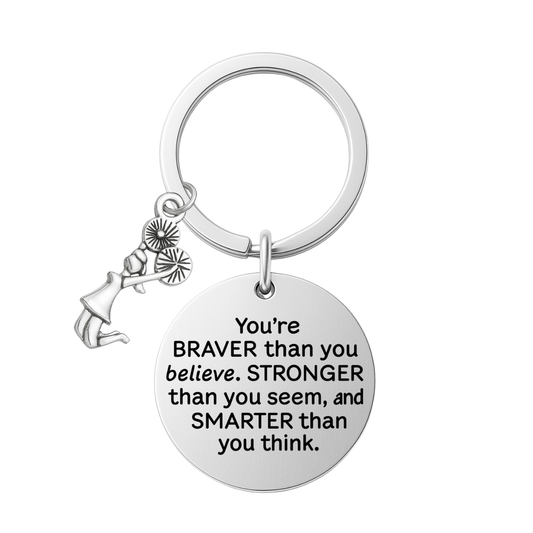 Cheer Keychain - You’re Braver than you Believe Inspirational