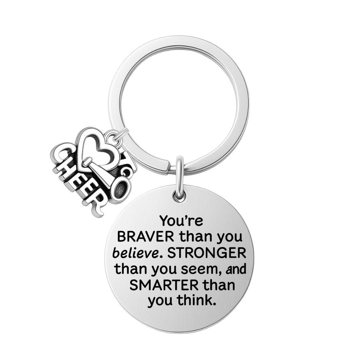 Cheer Keychain - You’re Braver than you Believe Inspirational