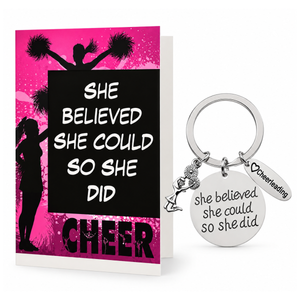 Cheer Keychain & Card Gift Set - She Believed She Could So She Did