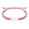 Light pink cheer bracelet with rust-free silver-tone megaphone charm