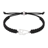 Black braided cheer bracelet featuring silver-tone megaphone charm