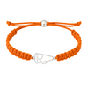 Orange cheer bracelet with stainless steel megaphone charm and adjustable cord