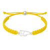 Yellow rope bracelet with stainless steel megaphone charm for cheer teams