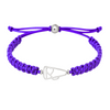 Purple cheer bracelet with durable cord and lead-free charm