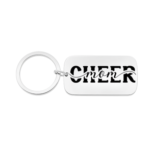 Cheer Mom Keychain - Rectangle Shape - Pick Style