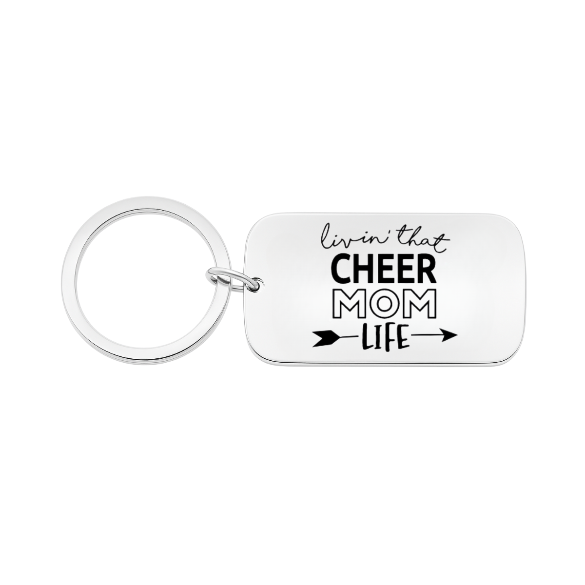 Cheer Mom Keychain - Rectangle Shape - Pick Style