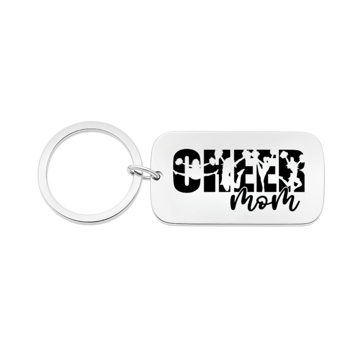 Cheer Mom Keychain - Rectangle Shape - Pick Style