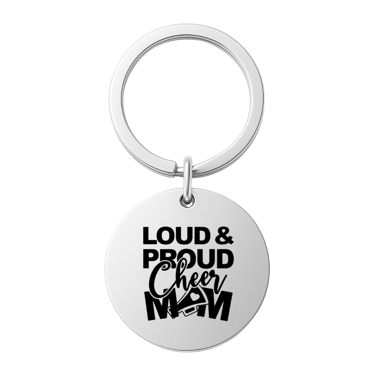 Cheer Mom Keychain - Round Shape - Pick Style
