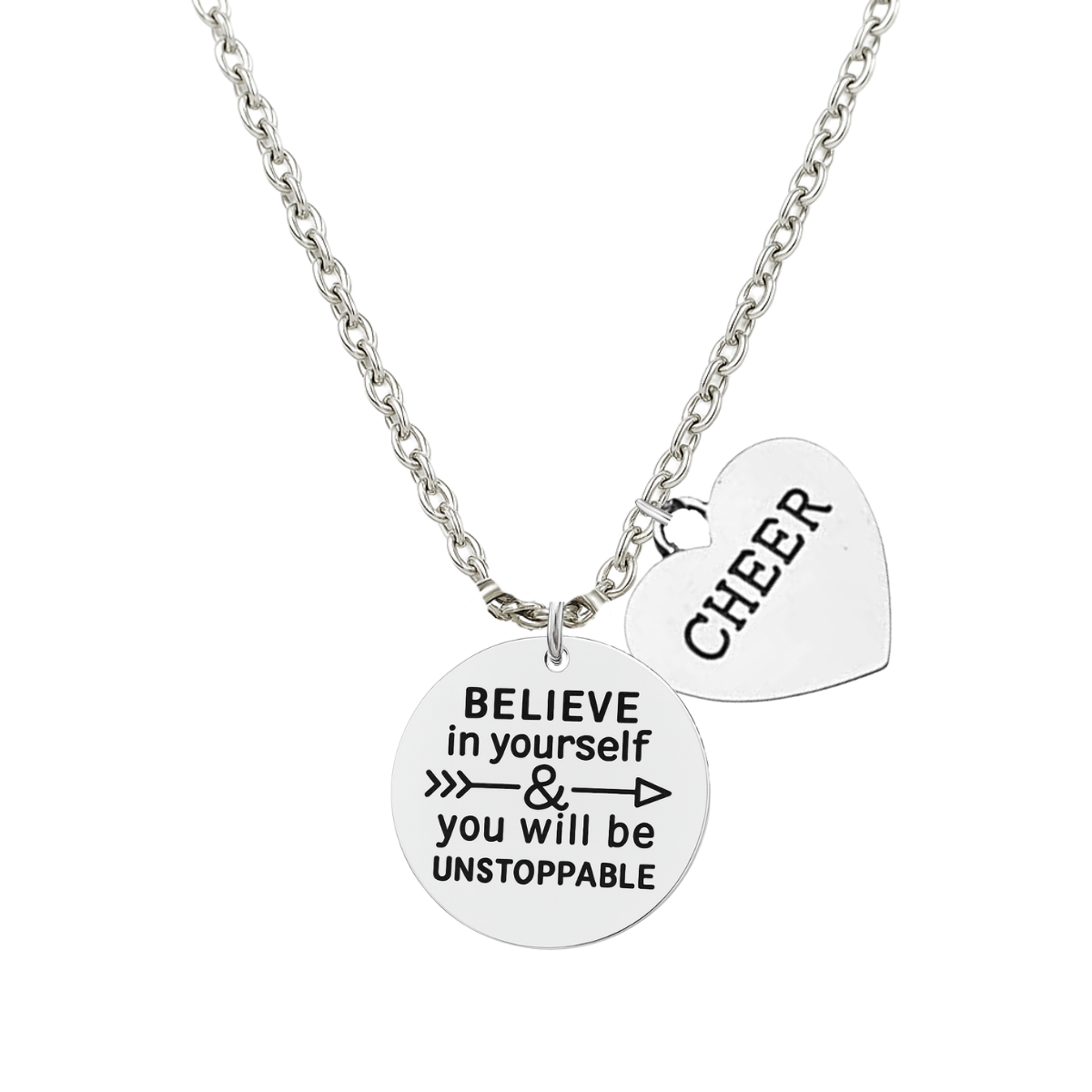 Cheer Necklace - Believe in Yourself - Pick Charm