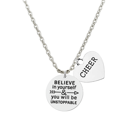 Cheer Necklace - Believe in Yourself - Pick Charm