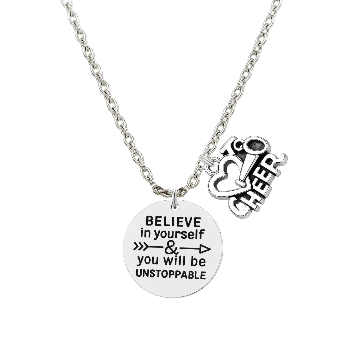 Cheer Necklace - Believe in Yourself - Pick Charm