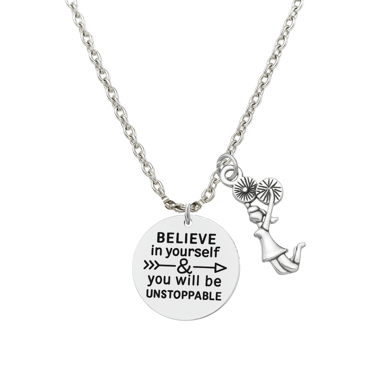 Cheer Necklace - Believe in Yourself - Pick Charm