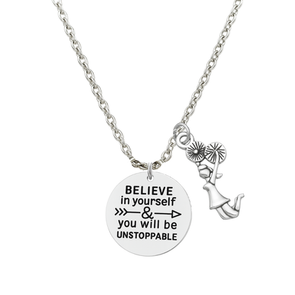 Cheer Necklace - Believe in Yourself - Pick Charm