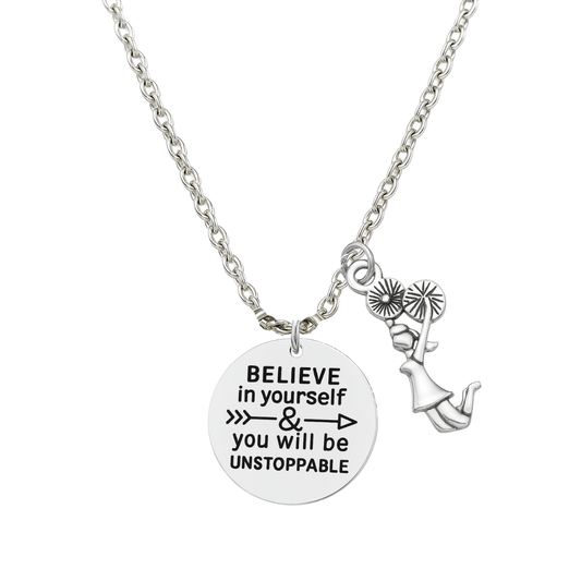 Cheer Necklace - Believe in Yourself - Pick Charm