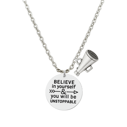 Cheer Necklace - Believe in Yourself - Pick Charm