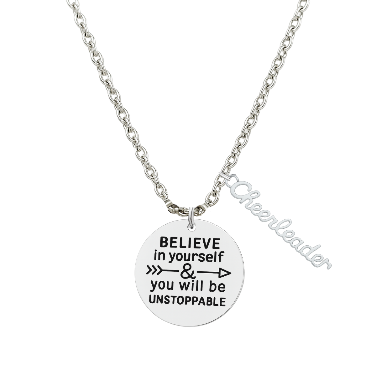 Cheer Necklace - Believe in Yourself - Pick Charm