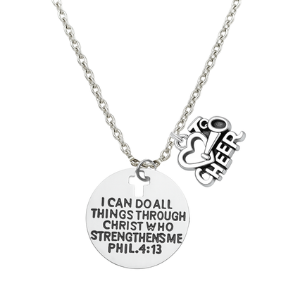 Cheer Necklace - I Can Do All Things Through Christ Who Strengthens