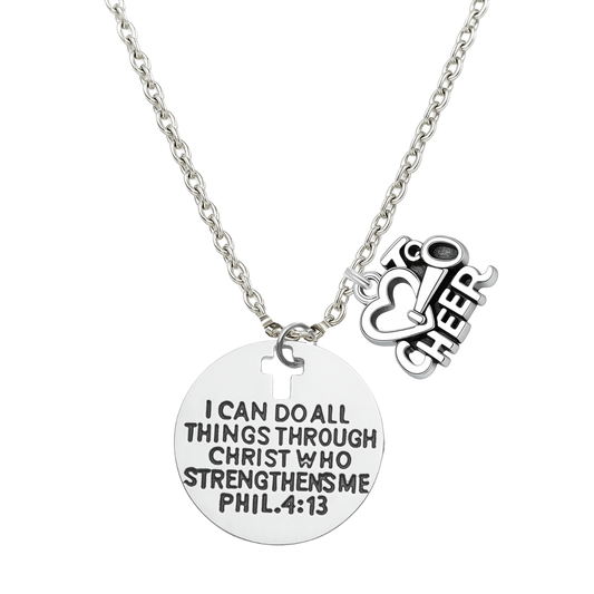 Cheer Necklace - I Can Do All Things Through Christ Who Strengthens