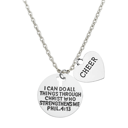 Cheer Necklace - I Can Do All Things Through Christ Who Strengthens