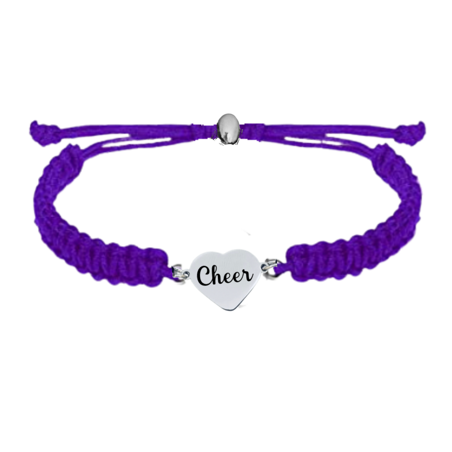 Cheer Heart Adjustable Rope Bracelet- Pick Color