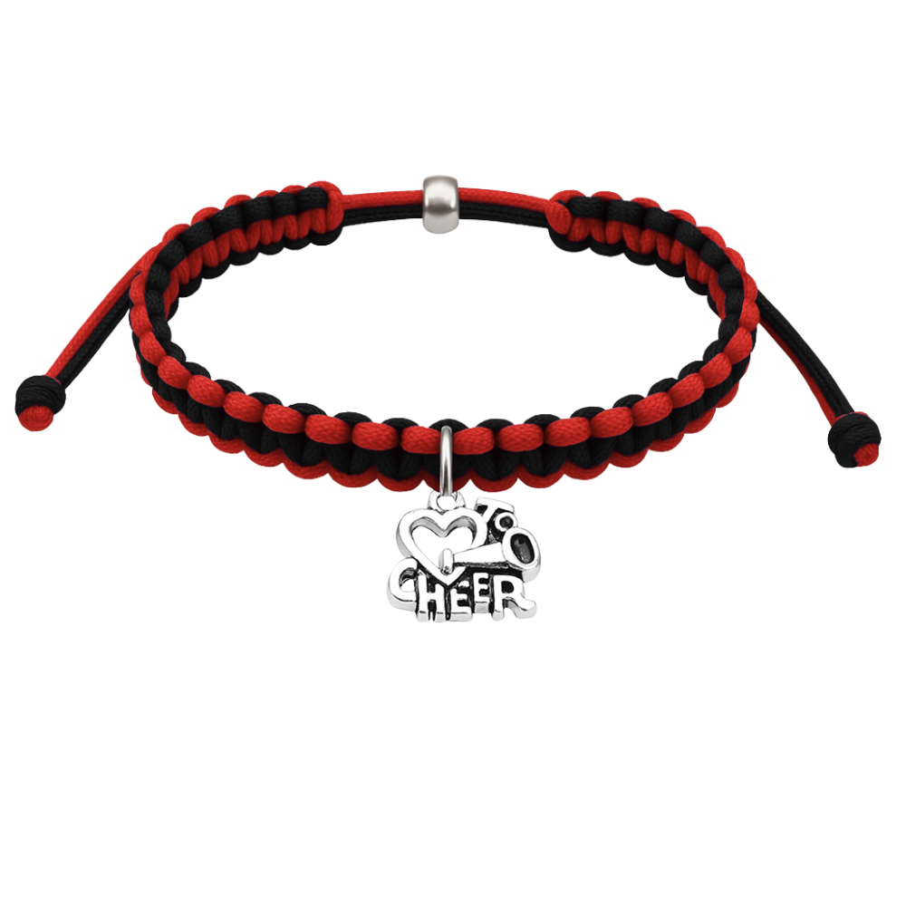 Cheer Charm Multi Colored Rope Bracelet - Pick Colors