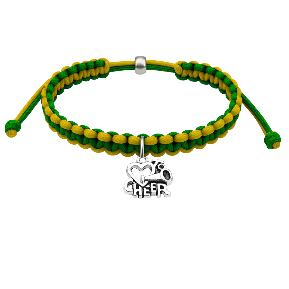 Cheer Charm Multi Colored Rope Bracelet - Pick Colors