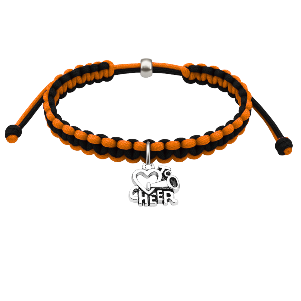Cheer Charm Multi Colored Rope Bracelet - Pick Colors