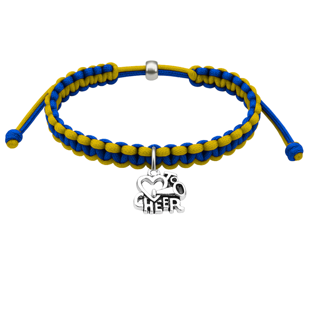 Cheer Charm Multi Colored Rope Bracelet - Pick Colors