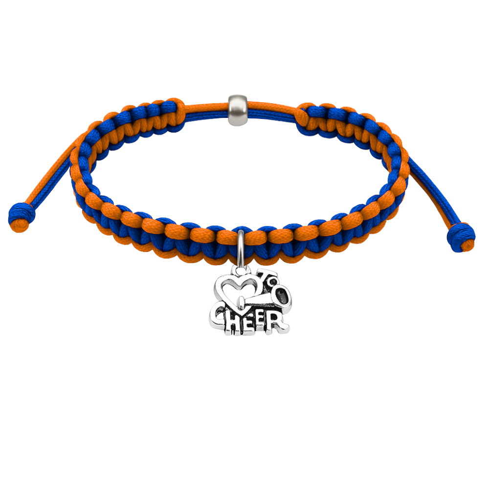 Cheer Charm Multi Colored Rope Bracelet - Pick Colors