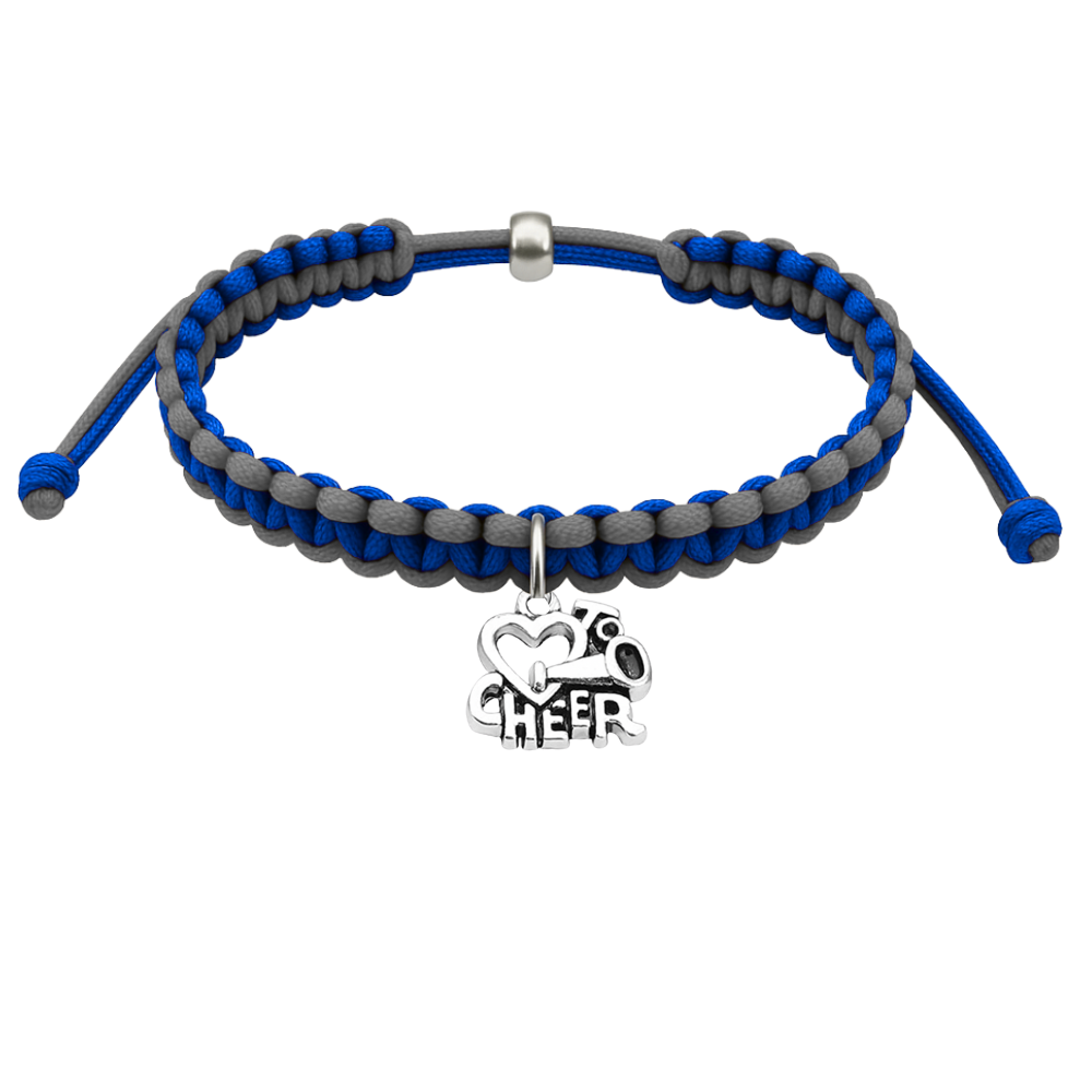 Cheer Charm Multi Colored Rope Bracelet - Pick Colors