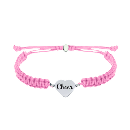 Cheer Heart Adjustable Rope Bracelet- Pick Color