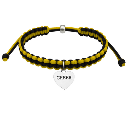 Cheer Charm Multi Colored Rope Bracelet - Pick Colors