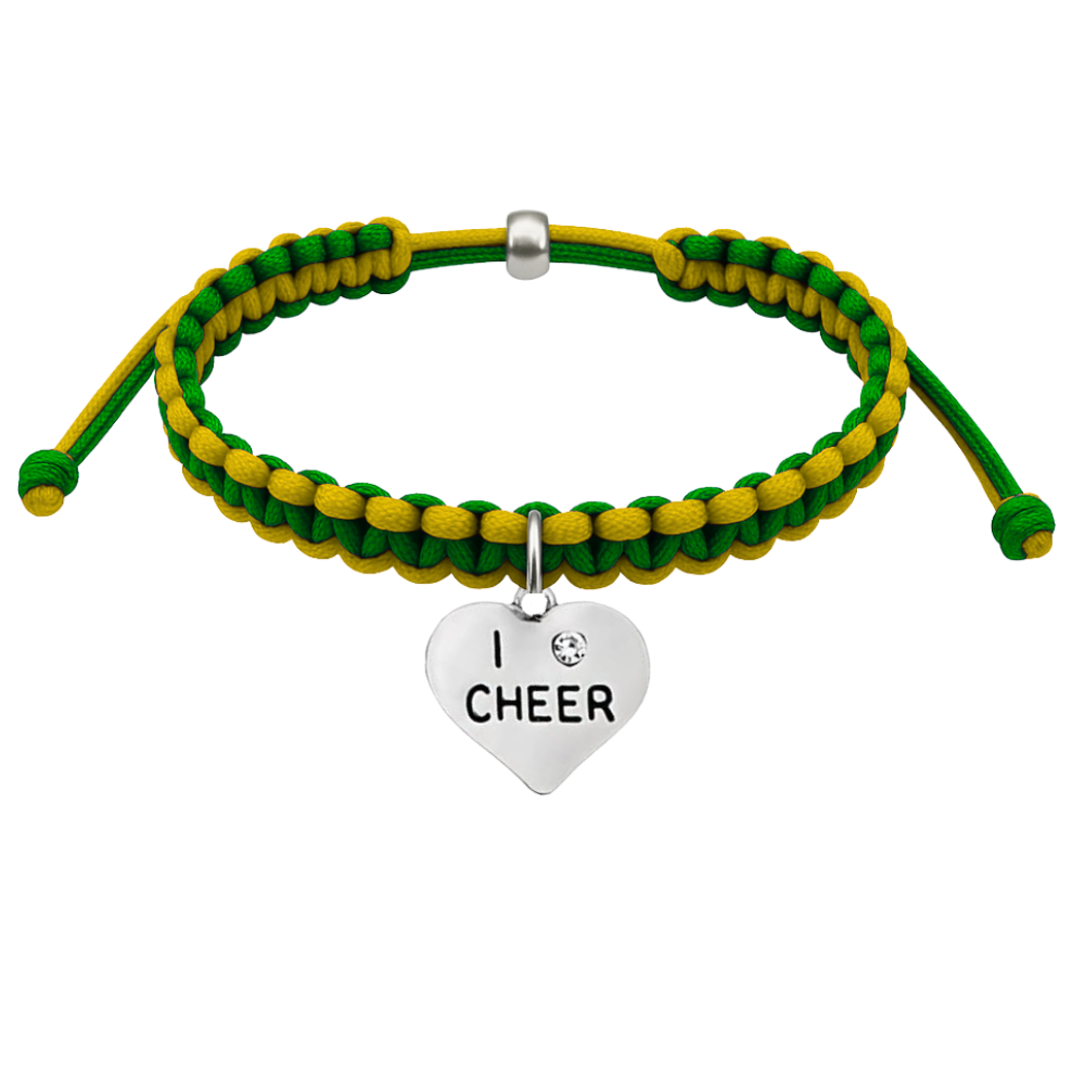 Cheer Charm Multi Colored Rope Bracelet - Pick Colors