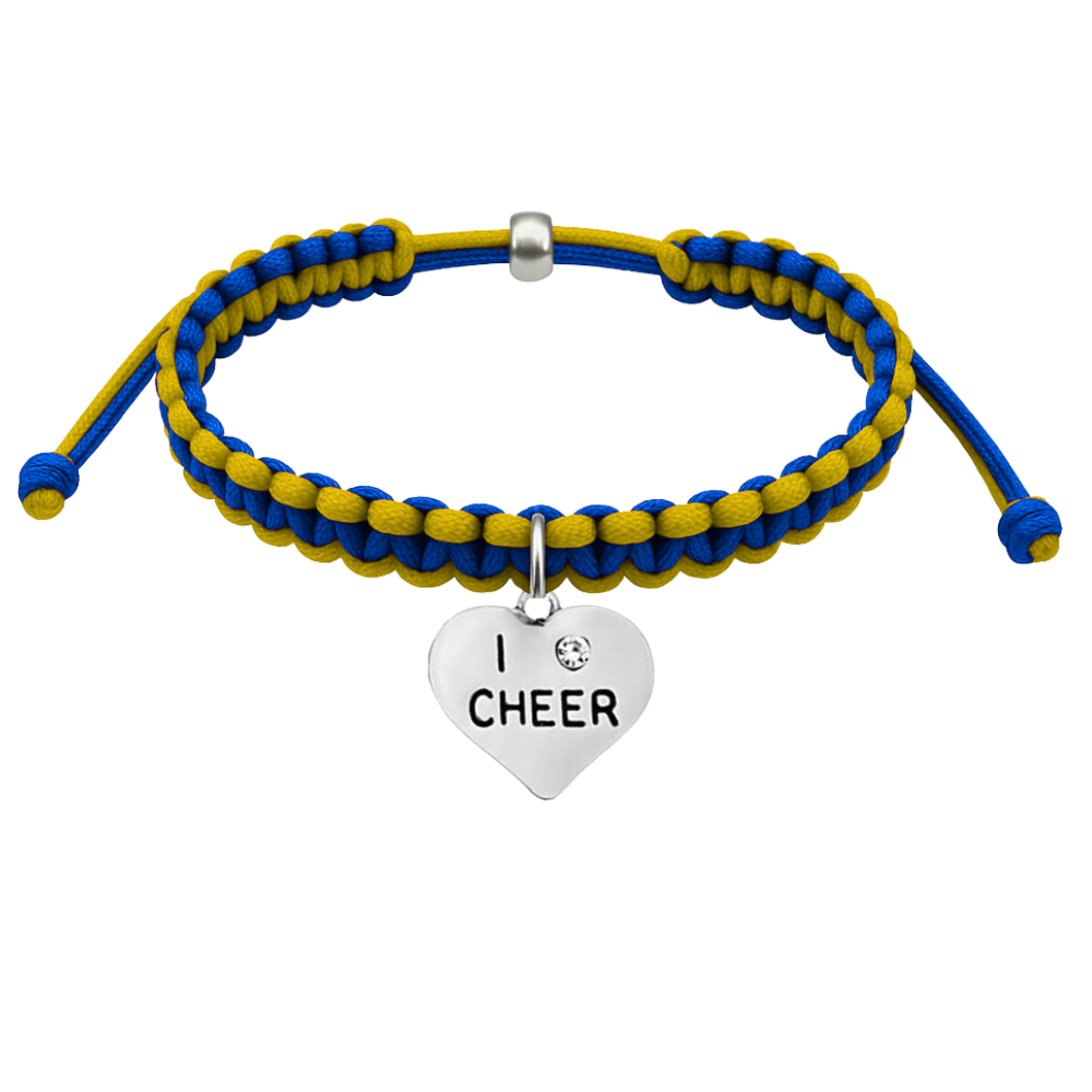 Cheer Charm Multi Colored Rope Bracelet - Pick Colors