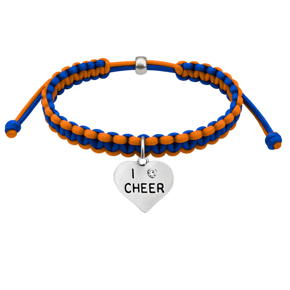 Cheer Charm Multi Colored Rope Bracelet - Pick Colors