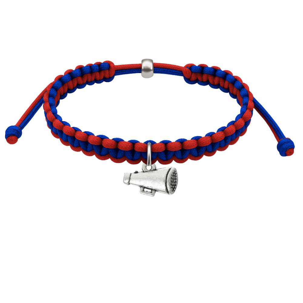 Cheer Charm Multi Colored Rope Bracelet - Pick Colors