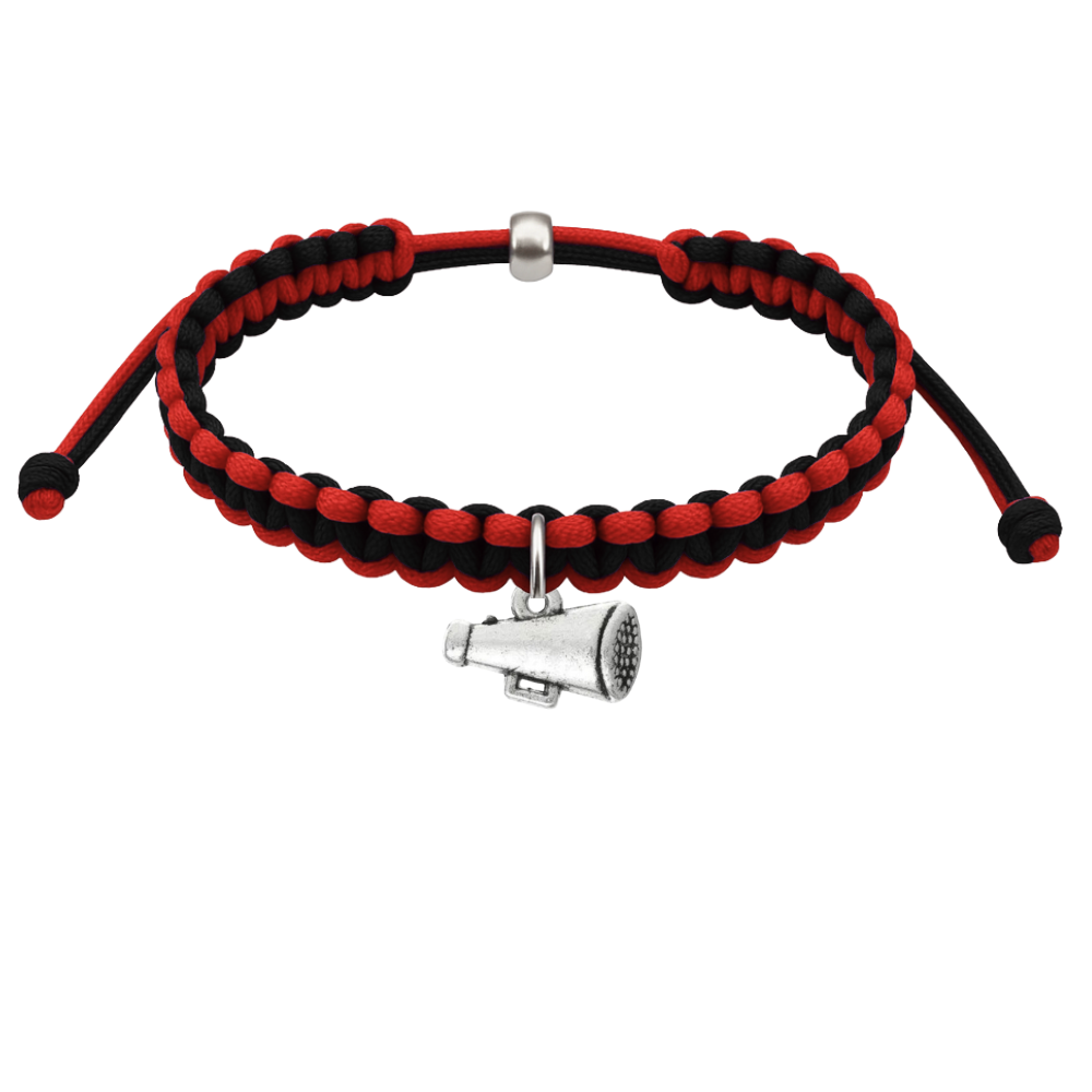 Cheer Charm Multi Colored Rope Bracelet - Pick Colors