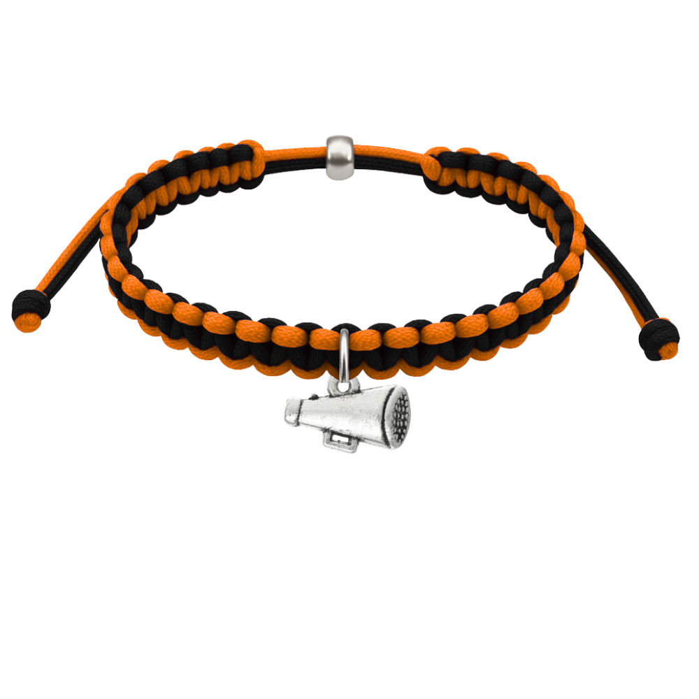 Cheer Charm Multi Colored Rope Bracelet - Pick Colors