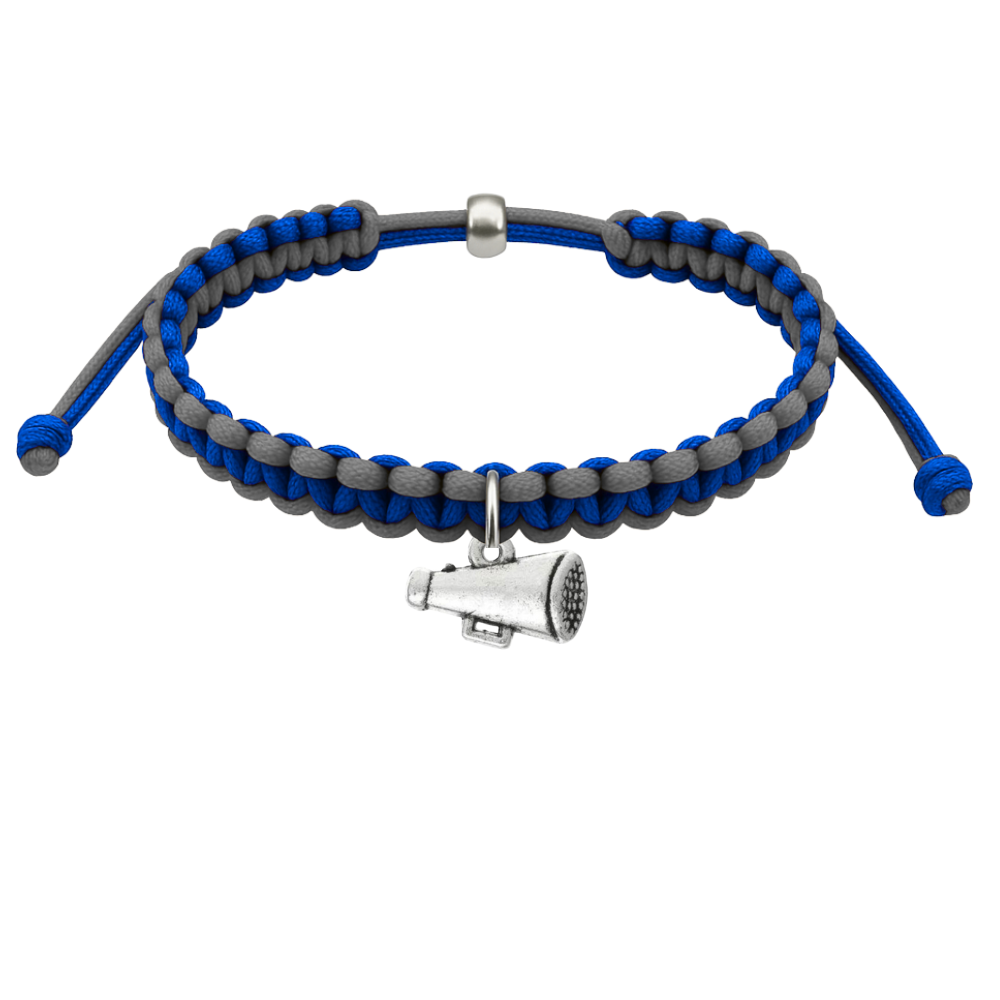 Cheer Charm Multi Colored Rope Bracelet - Pick Colors