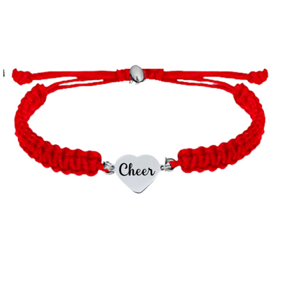 Cheer Heart Adjustable Rope Bracelet- Pick Color