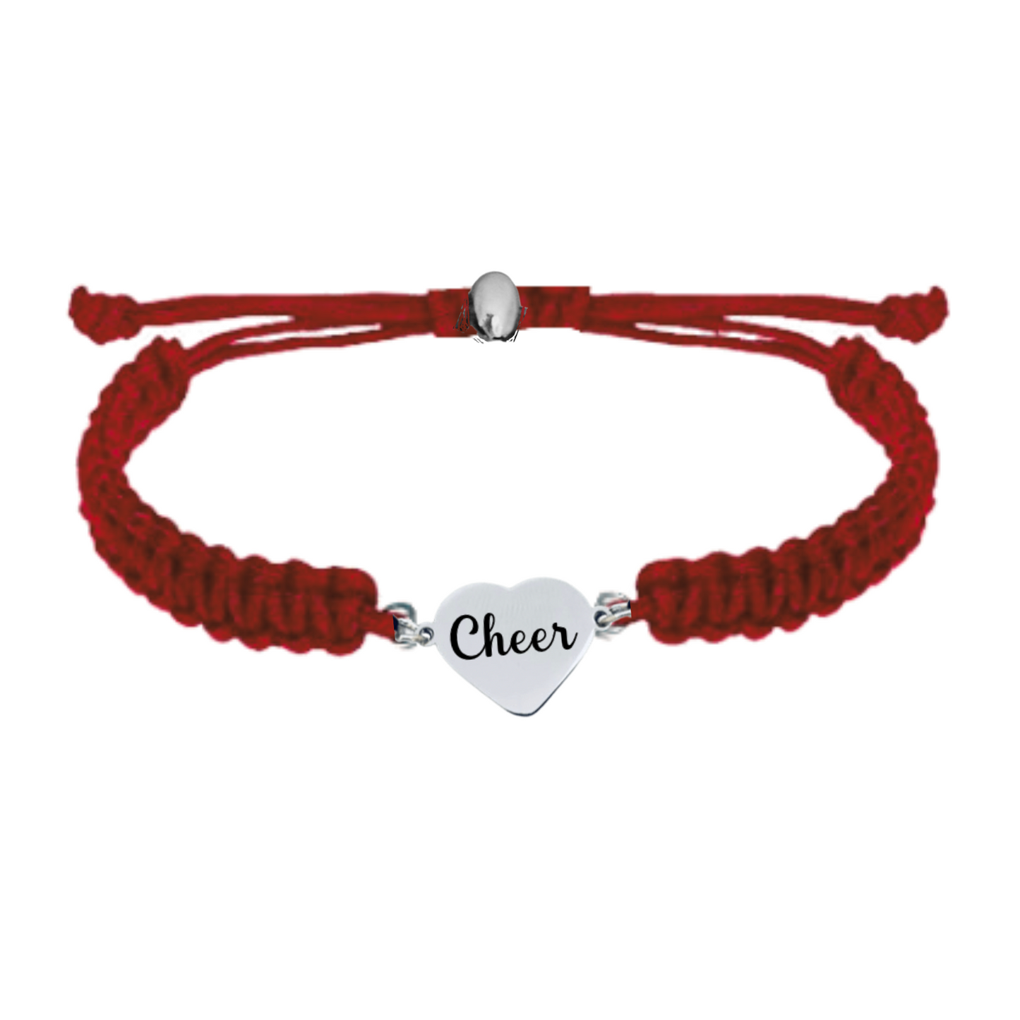 Cheer Heart Adjustable Rope Bracelet- Pick Color