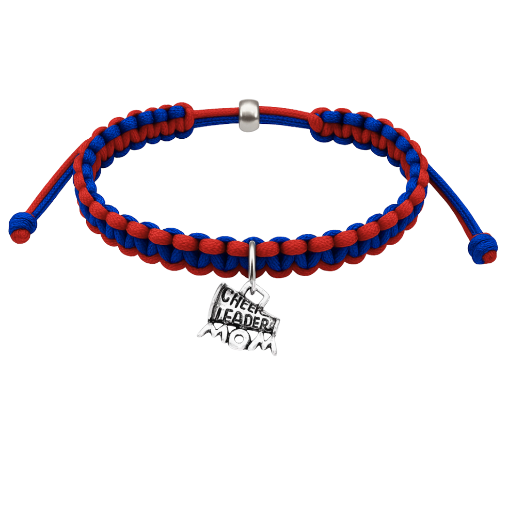 Cheer Charm Multi Colored Rope Bracelet - Pick Colors