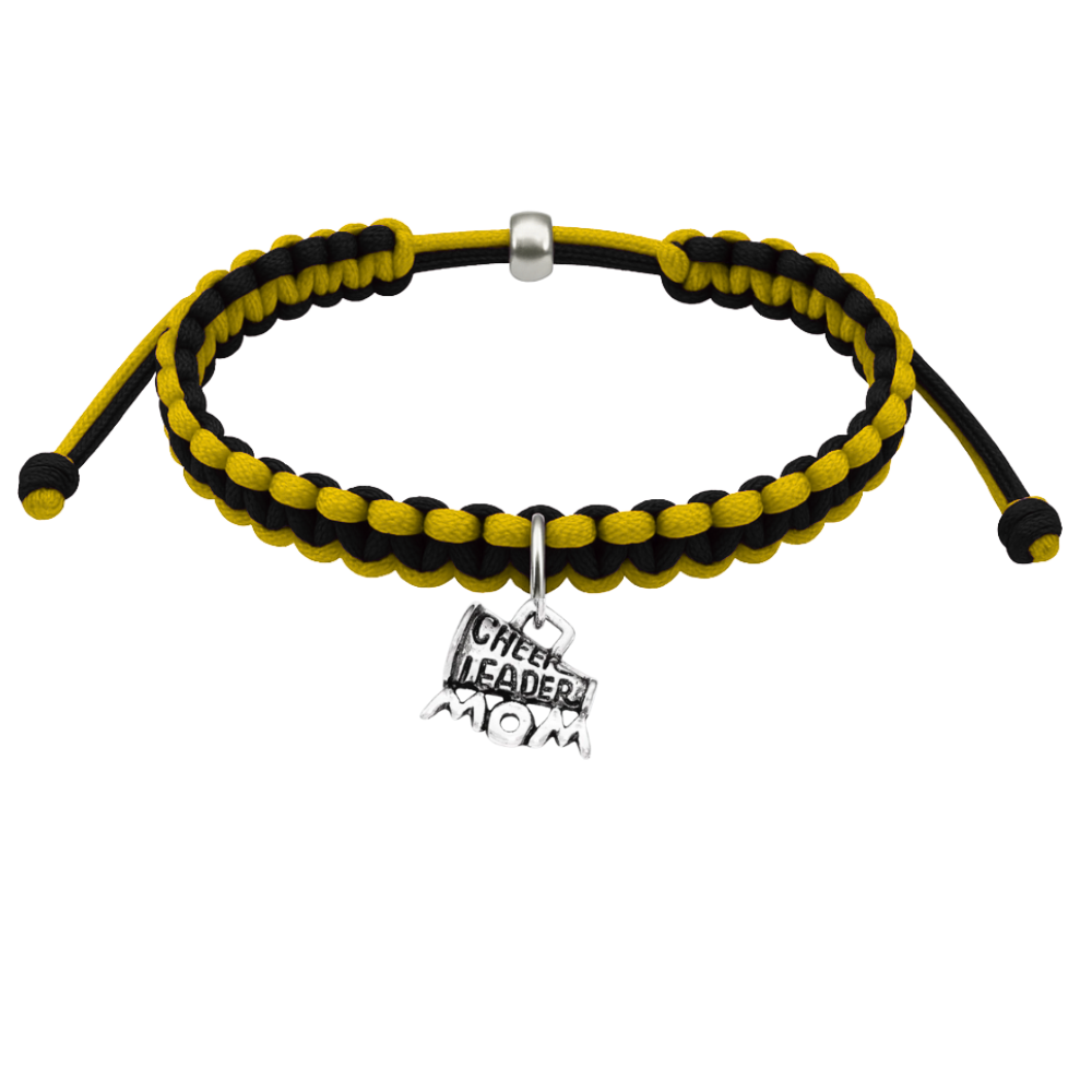 Cheer Charm Multi Colored Rope Bracelet - Pick Colors