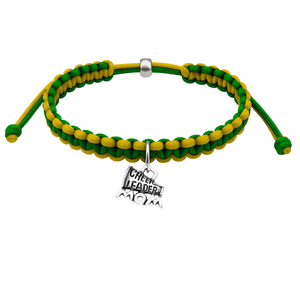 Cheer Charm Multi Colored Rope Bracelet - Pick Colors