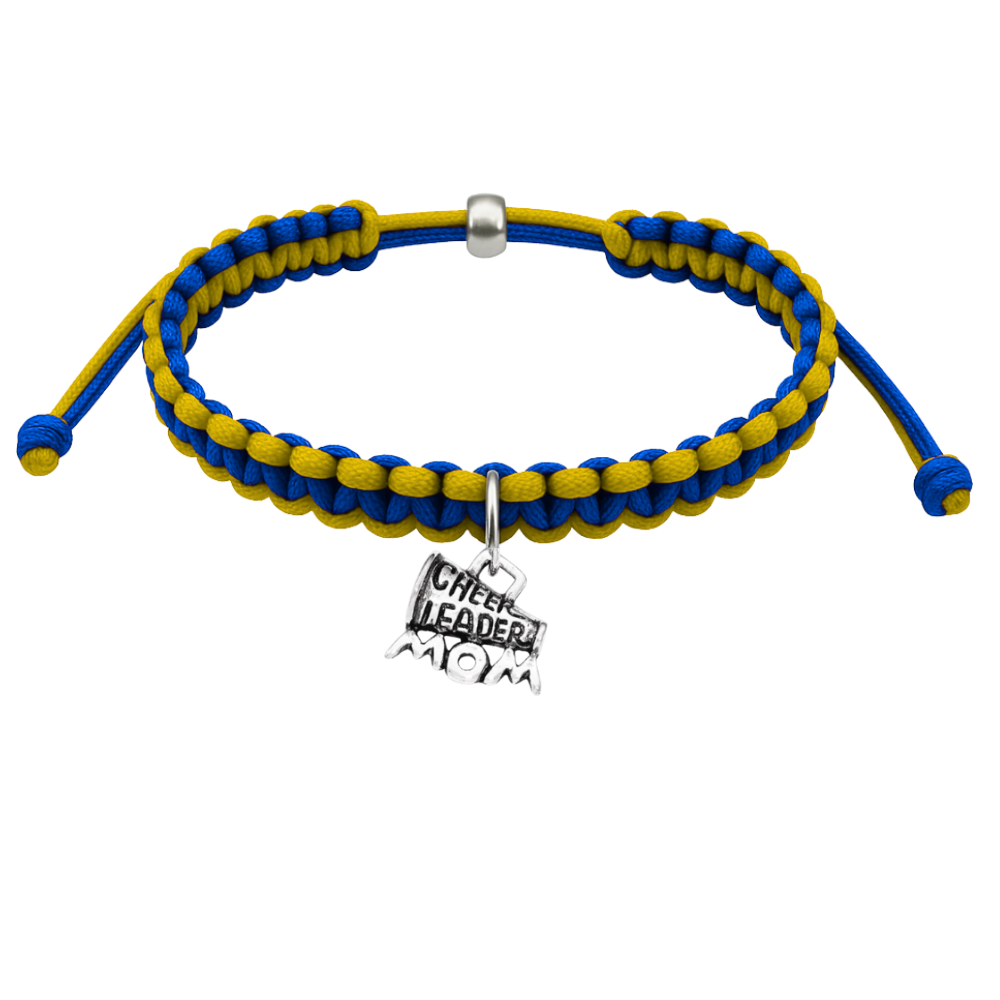 Cheer Charm Multi Colored Rope Bracelet - Pick Colors