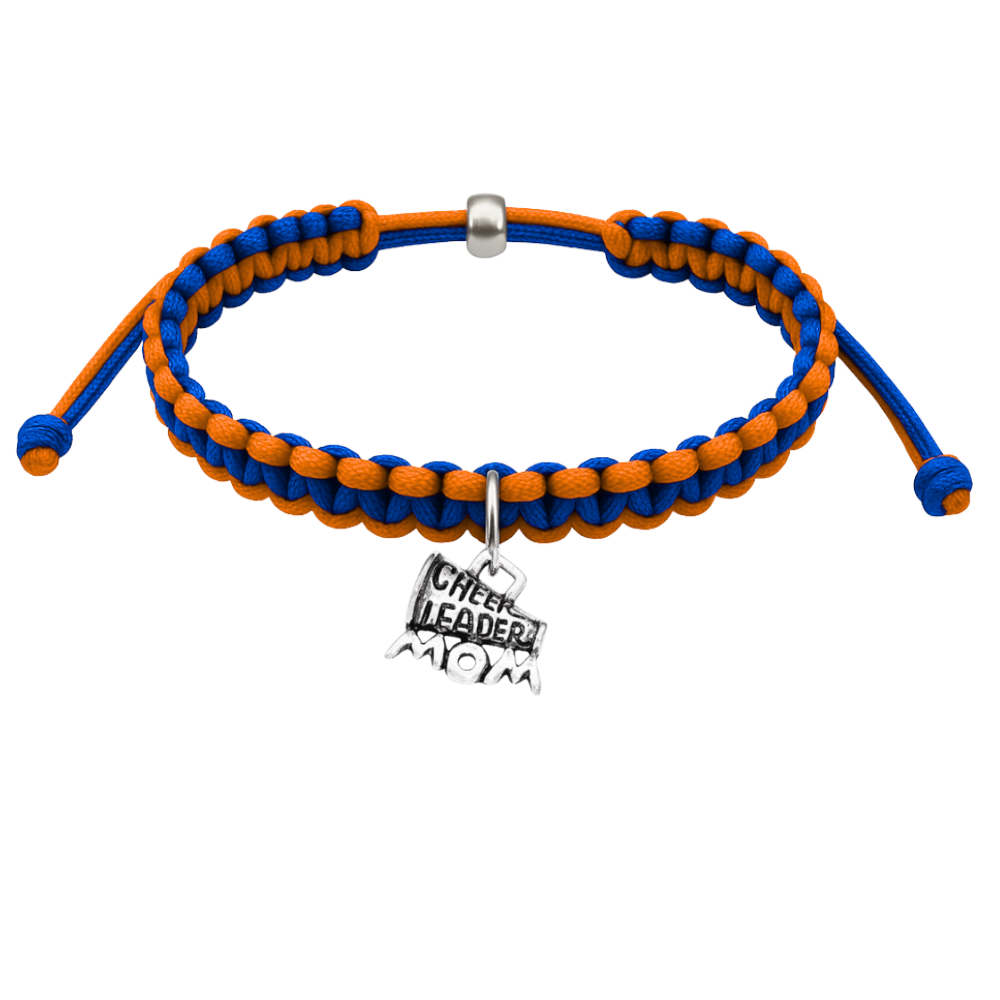 Cheer Charm Multi Colored Rope Bracelet - Pick Colors