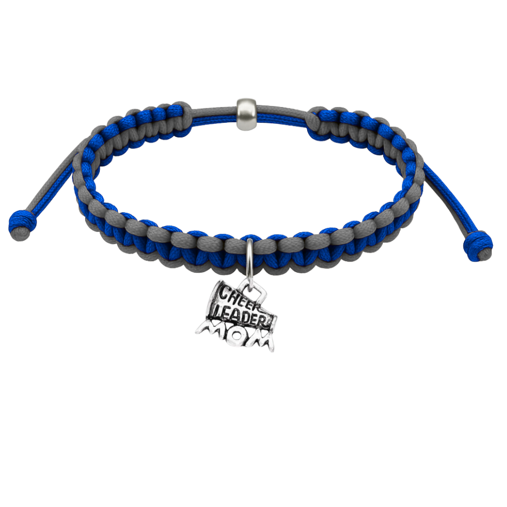 Cheer Charm Multi Colored Rope Bracelet - Pick Colors