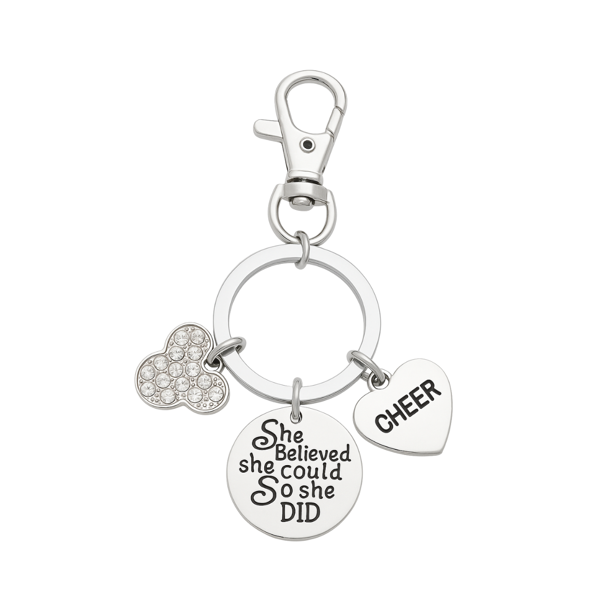 Cheer She Believed She Could Zipper Pull Keychain - D2 Summit, Worlds Gift