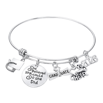 2026 Sports Graduation Bracelet - She Believed She Could- Pick Activity