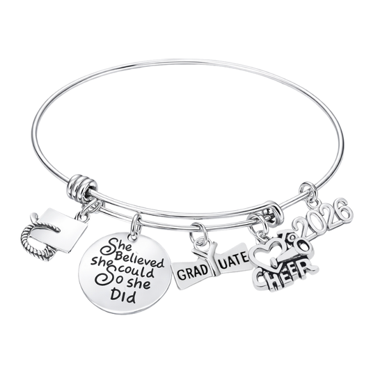 2026 Sports Graduation Bracelet - She Believed She Could- Pick Activity